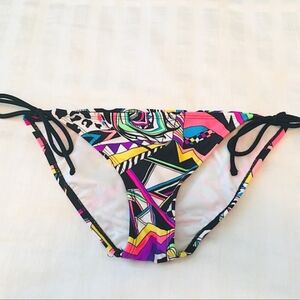 👙NWOT OP Black Art Deco Tie Bikini Bottom (S)👙